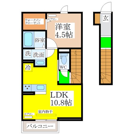 西牟田駅 徒歩26分 2階の物件間取画像